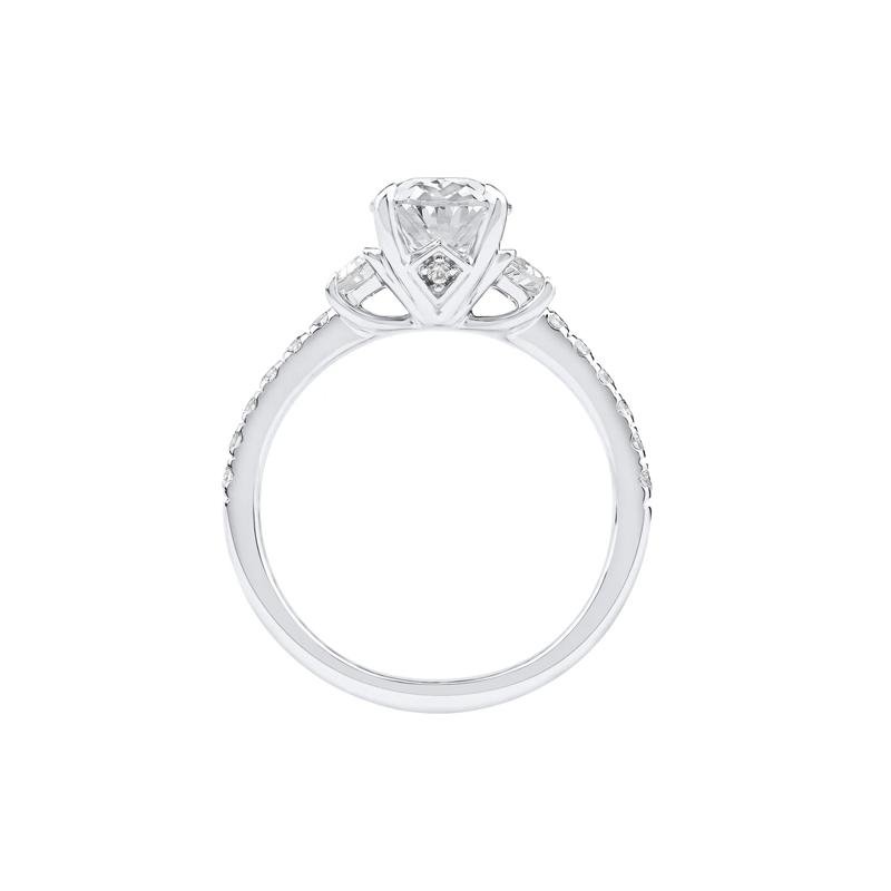 Khai Lab Grown Diamond Oval Engagement Ring in 14K White Gold &#40;2 3/4 ct. tw.&#41; – Image 2 of 5