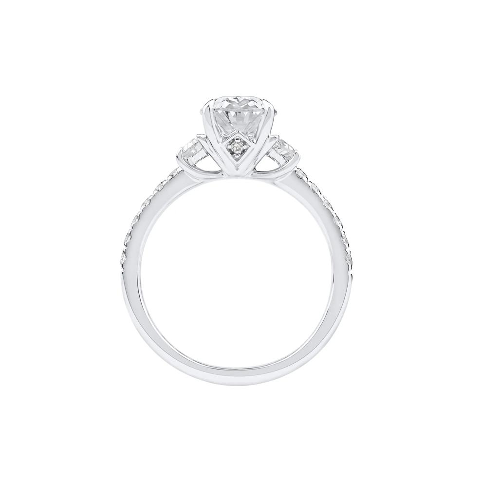 Khai Lab Grown Diamond Oval Engagement Ring in 14K White Gold (2 3/4 ct. tw.) – Image 2 of 5