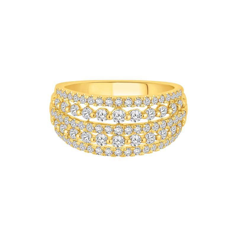 Diamond Five-Row Anniversary Band in 10K Gold – Image 1 of 1
