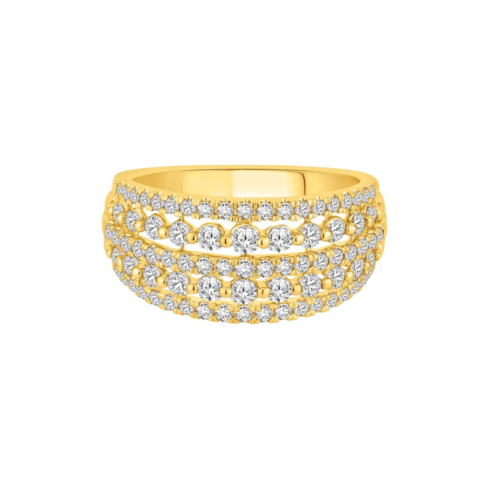 Diamond Five-Row Anniversary Band in 10K Yellow Gold (1 ct. tw.) – Image 1 of 3
