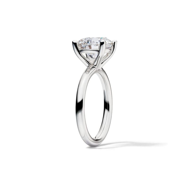 Lab Grown Diamond Round Solitaire Engagement Ring in Platinum &#40;4 ct.&#41; – Image 3 of 4