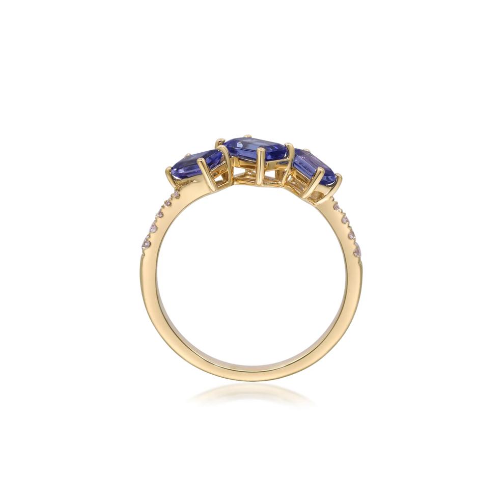 Tanzanite and Diamond Accent Ring in 10K Yellow Gold (1/10 ct. tw.) – Image 2 of 5