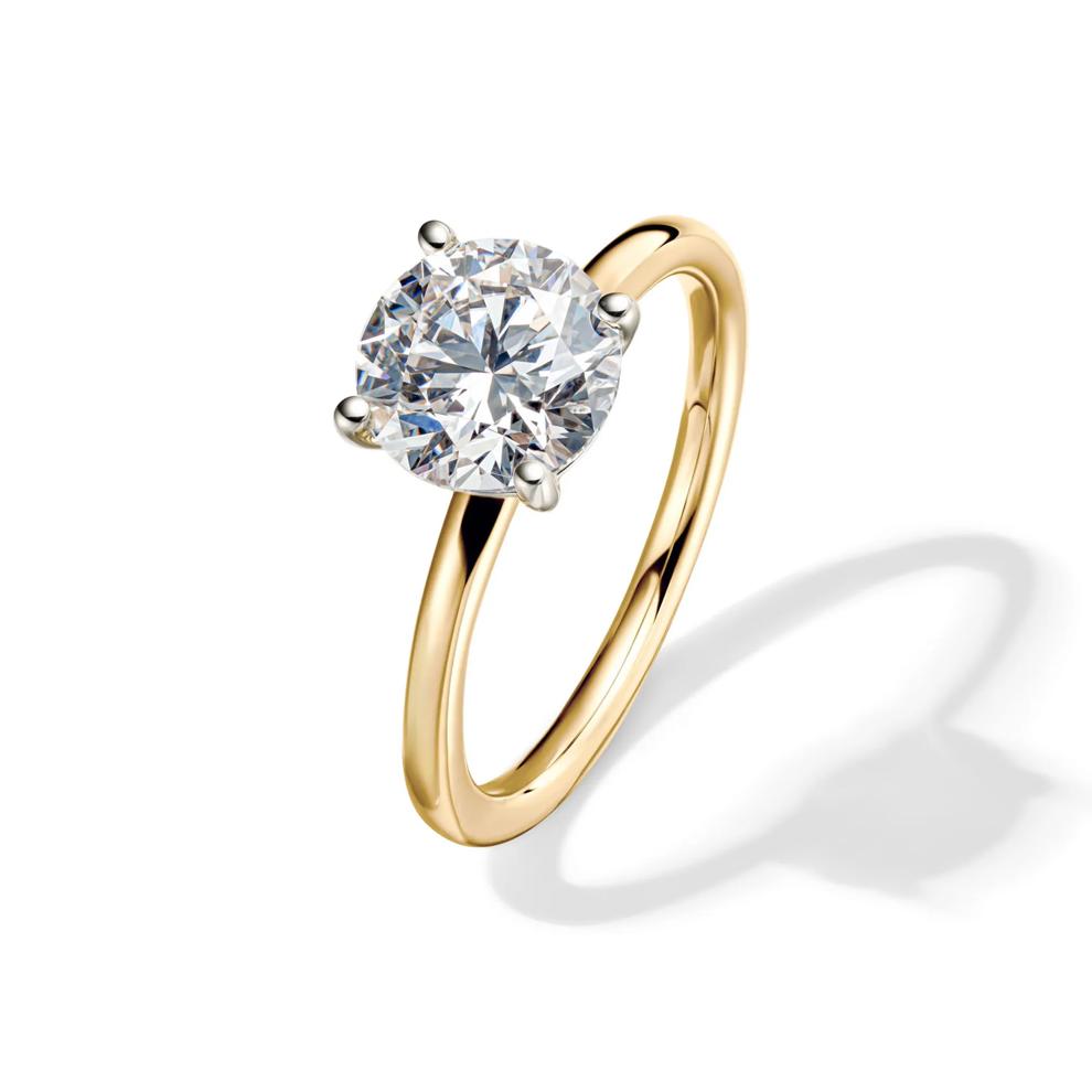 Lab Grown Diamond Round Solitaire Ring in 14K Yellow Gold (2 ct.) – Image 4 of 4