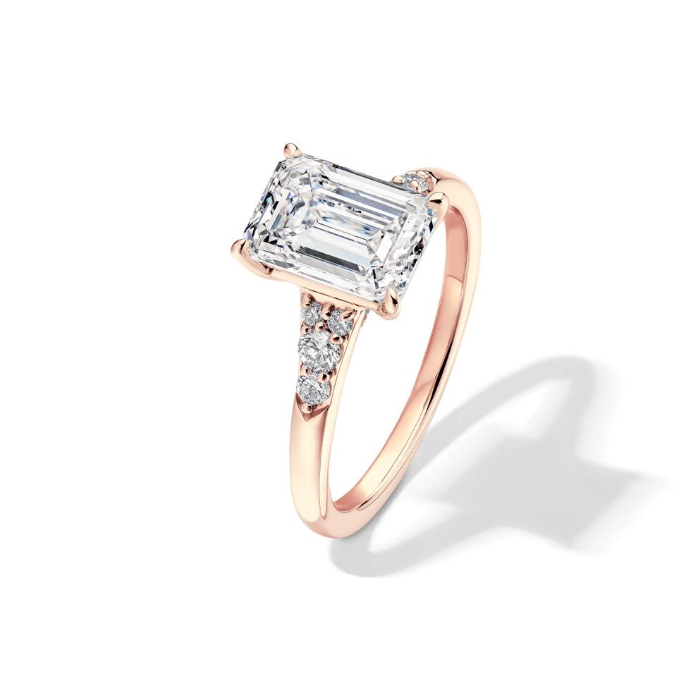 Lab Grown Diamond Emerald Engagement Ring in 14K Rose Gold (2 3/4 ct. tw.) – Image 4 of 4