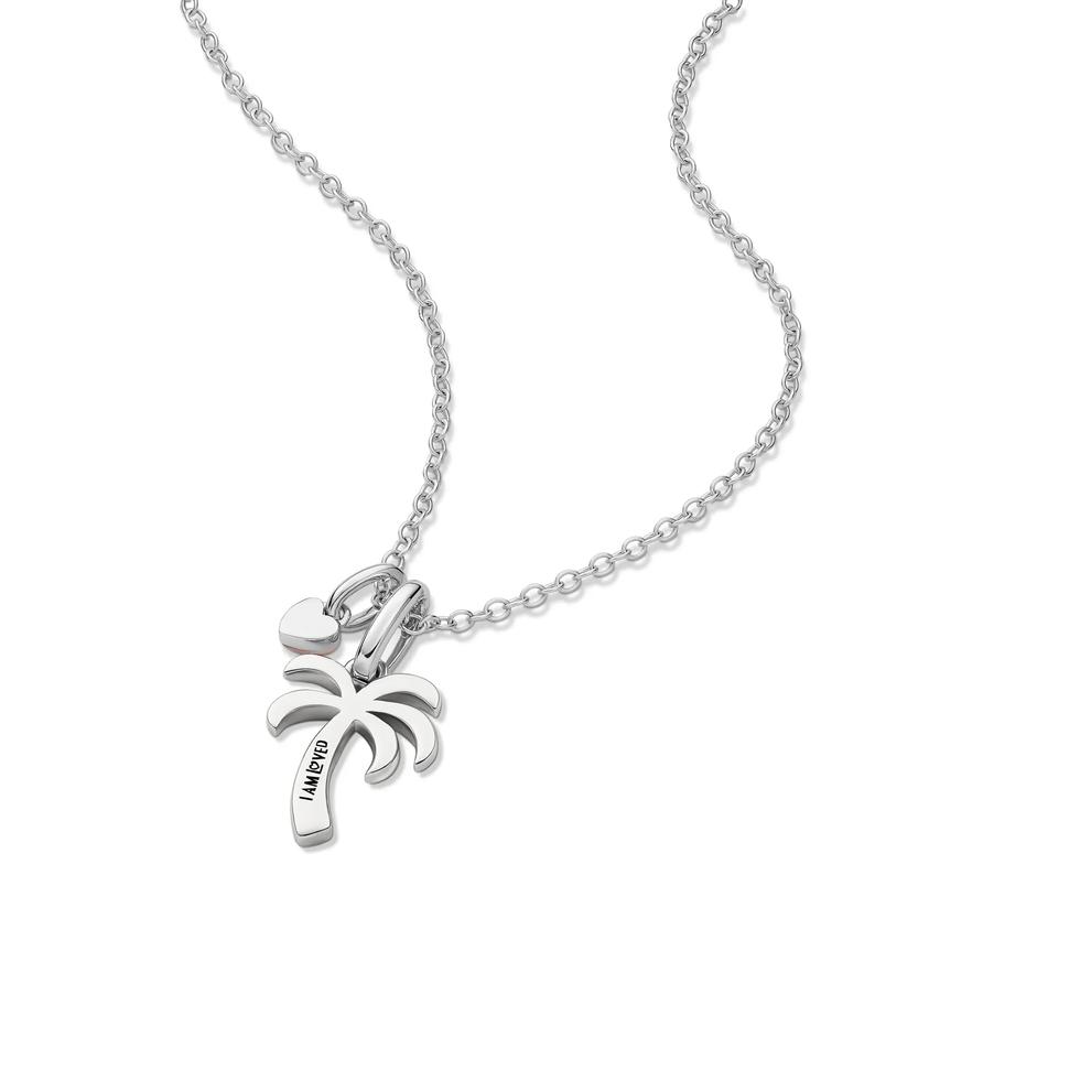 Lab Grown Diamond Accent Palm Tree Charm Pendant in Sterling Silver &amp; 10K Rose Gold – Image 5 of 5