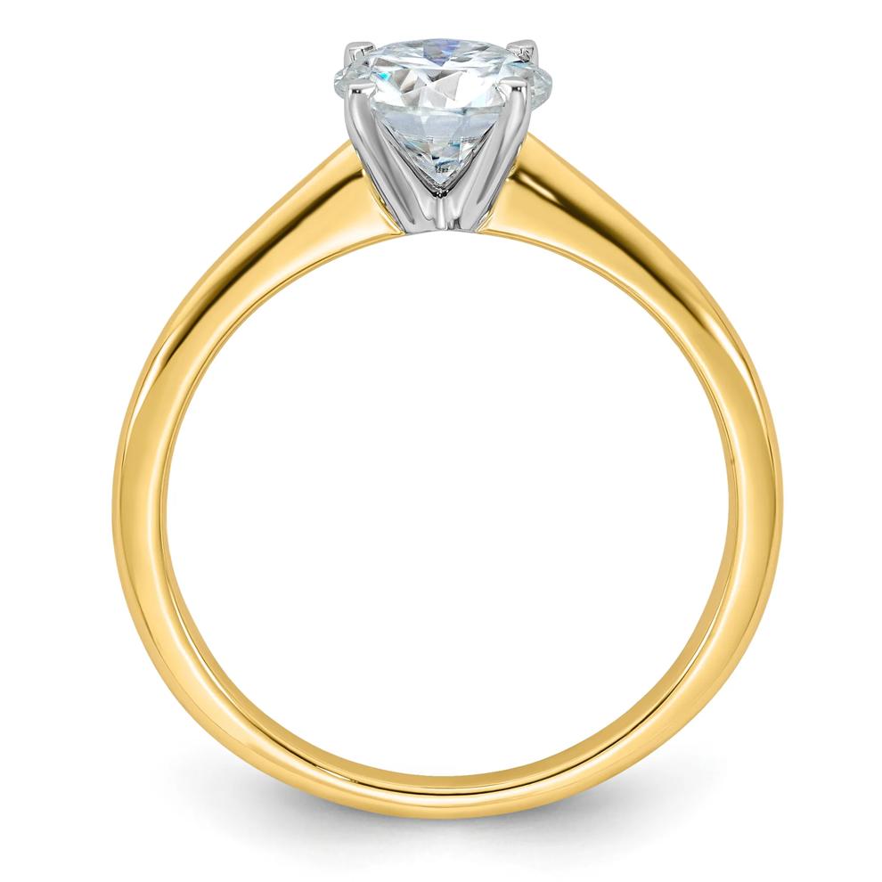 Lab-Created Moissanite Round Solitaire Ring in 10K Yellow Gold (1 ct. dew) – Image 2 of 3