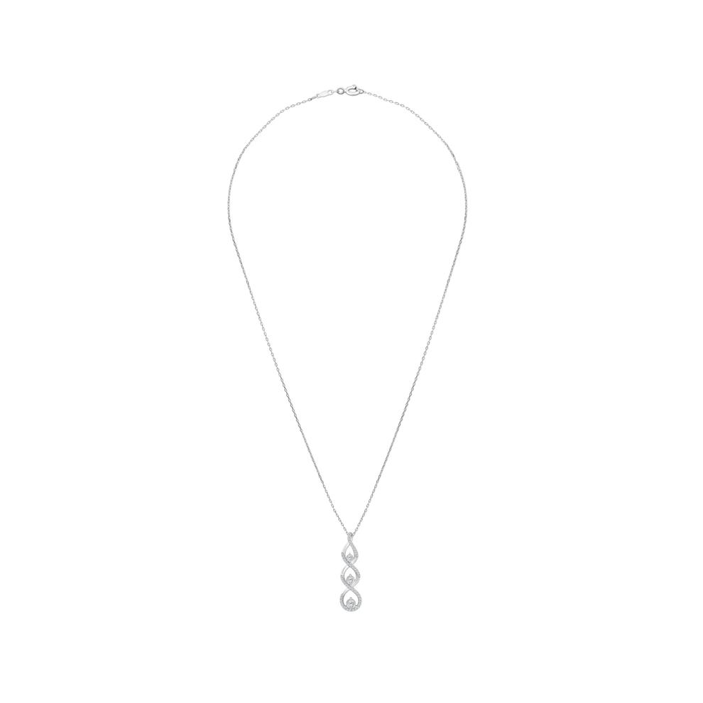 Diamond Linear Twisted Pendant Necklace in 10K White Gold (1/2 ct. tw.) – Image 3 of 4