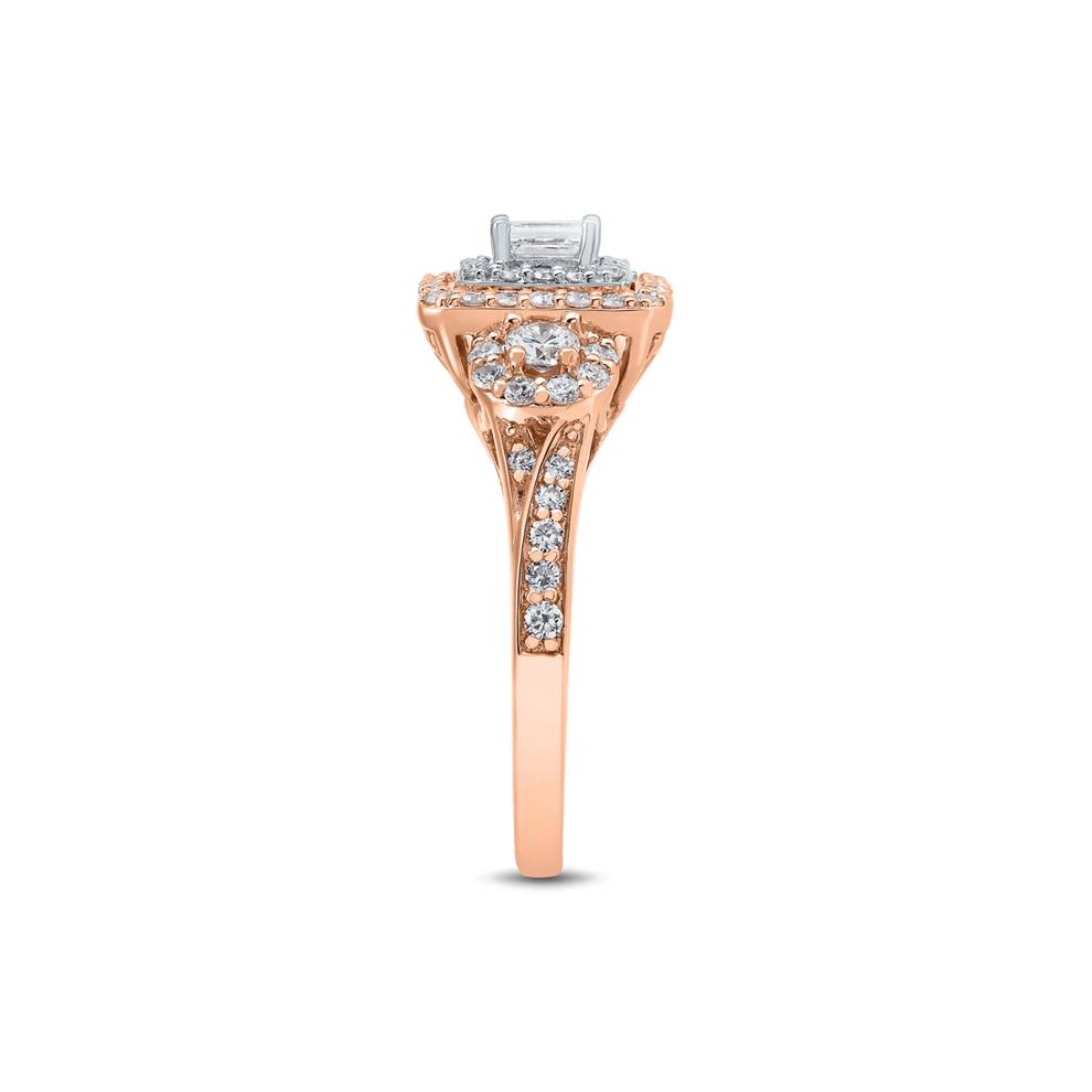 Double Halo Emerald-Cut Diamond Engagement Ring in 14K Rose Gold (1 ct. tw.) – Image 2 of 4