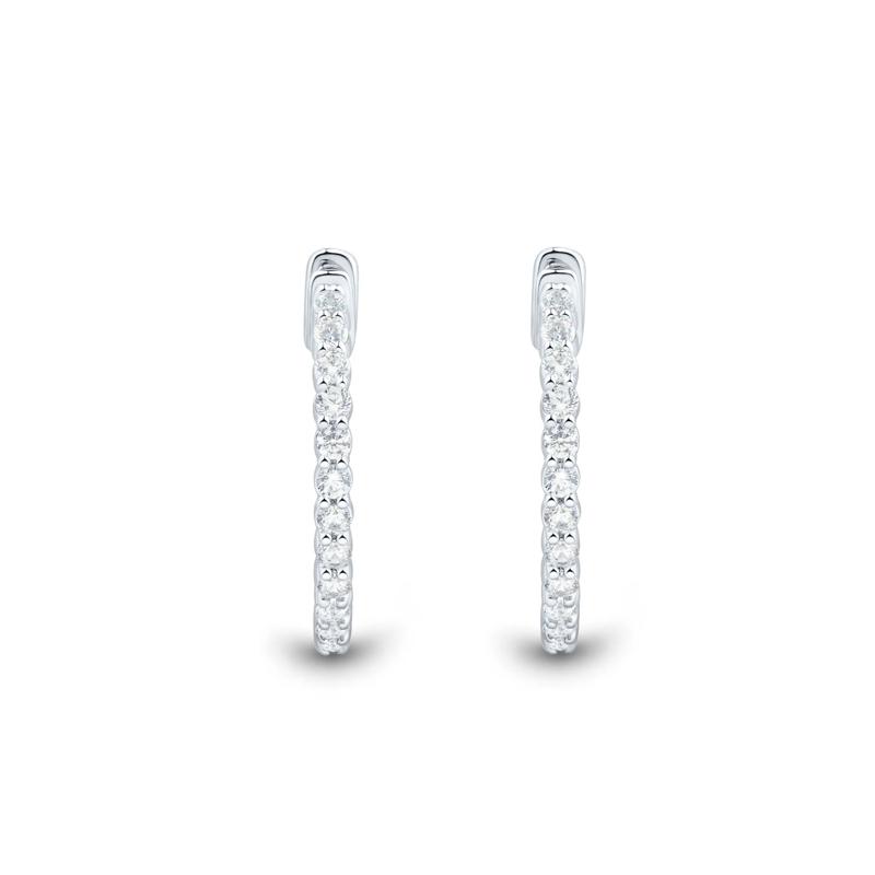 Lab Grown Diamond Inside-Out Hoop Earrings in 10K White Gold &#40;1 ct. tw.&#41; – Image 2 of 2