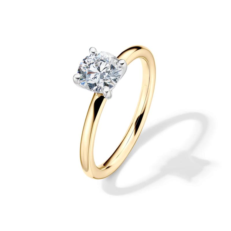 Lab Grown Diamond Solitaire Round Engagement Ring in 14k Yellow Gold &#40;1 ct.&#41; – Image 4 of 4