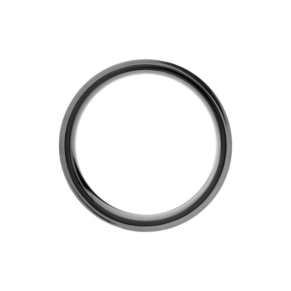 Men&rsquo;s Zirconium Inlay Wedding Band in Tantalum, 7MM – Image 2 of 3