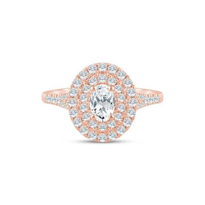 Diamond Double Halo Engagement Ring in 14K Rose Gold (1 ct. tw.)