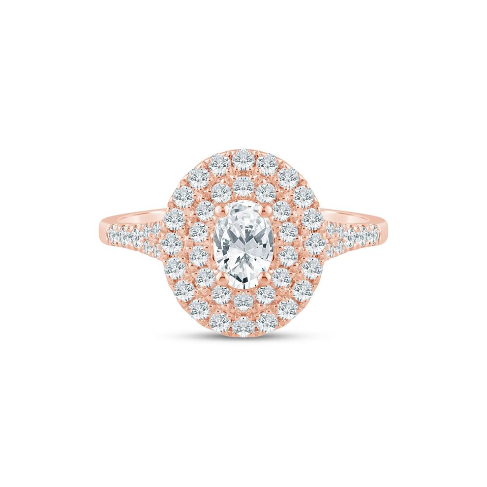 Diamond Double Halo Engagement Ring in 14K Rose Gold (1 ct. tw.) – Image 1 of 3