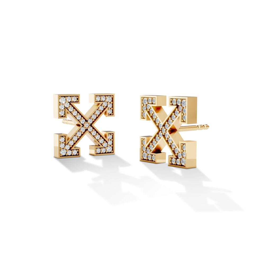 Men's Lab Grown Diamond Arrow Design Stud Earrings in Vermeil (1/2 ct. tw.) – Image 1 of 2