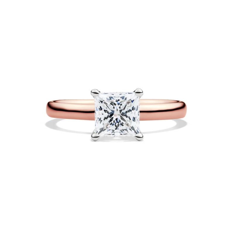 Diamond Princess Cut Solitaire Engagement Ring in 14K Rose Gold (1 1/2 ct.) – Image 1 of 5