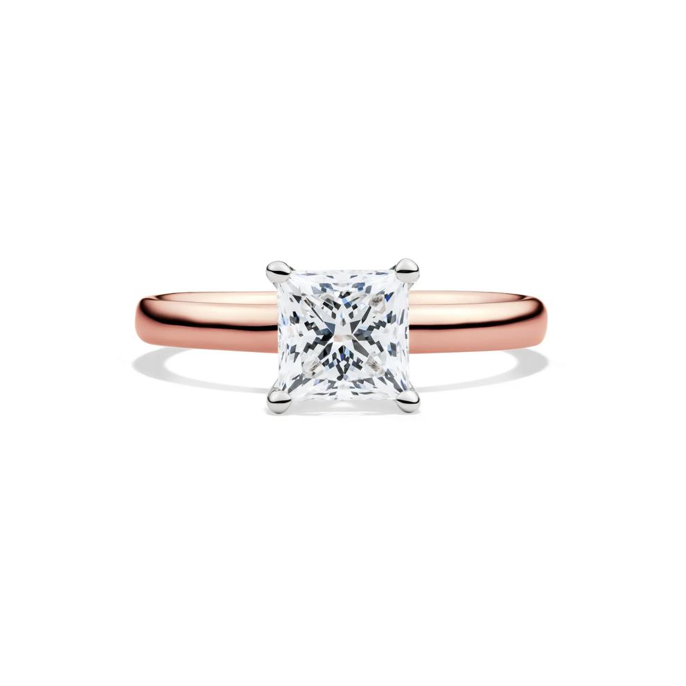 Diamond Princess Cut Solitaire Engagement Ring in 14K Rose Gold (1 1/2 ct.) – Image 1 of 5