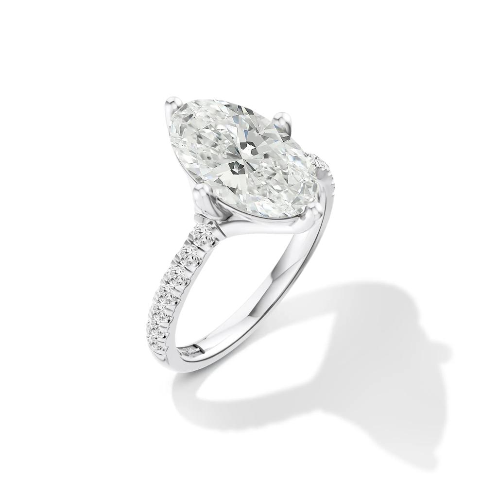 Carrie Lab Grown Moval Diamond Engagement Ring in Platinum (3 1/4 ct. tw.) – Image 2 of 4