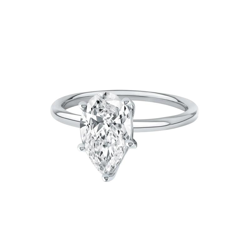 Lab Grown Diamond Pear-Shaped Solitaire Engagement Ring in Platinum &#40;2 ct.&#41; – Image 4 of 4