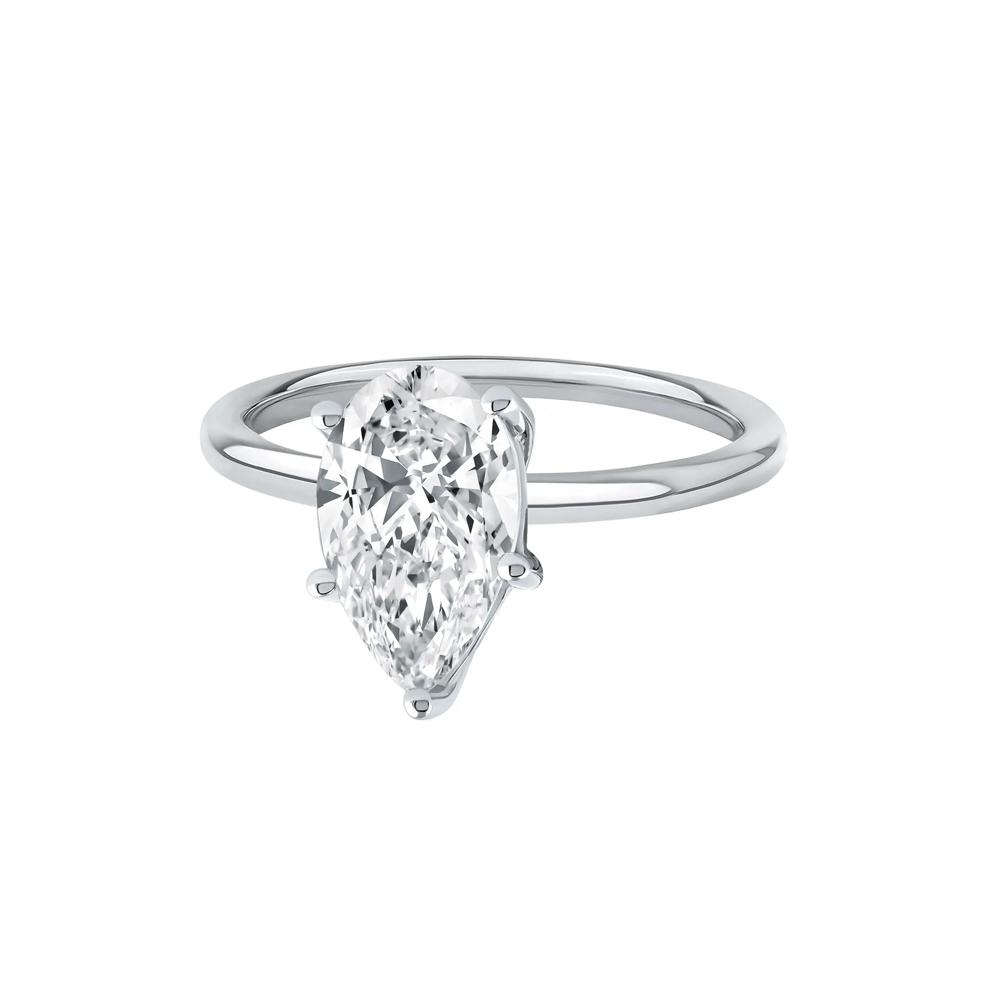 Lab Grown Diamond Pear-Shaped Solitaire Engagement Ring in Platinum (2 ct.) – Image 4 of 4