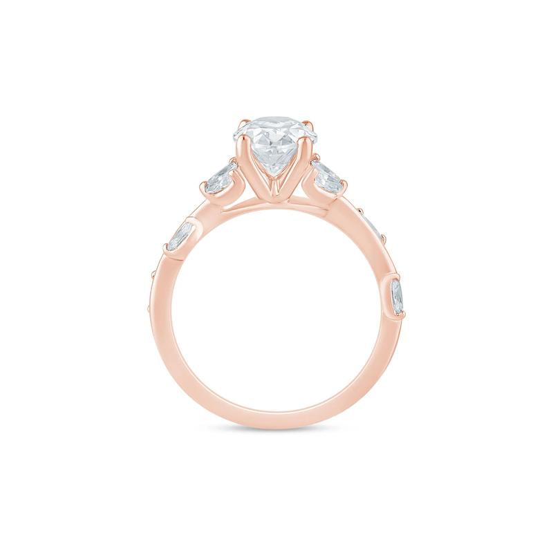 Oval Lab Grown Diamond Engagement Ring in 14K Rose and Yellow Gold &#40;2 1/3 ct. tw.&#41; – Image 2 of 3