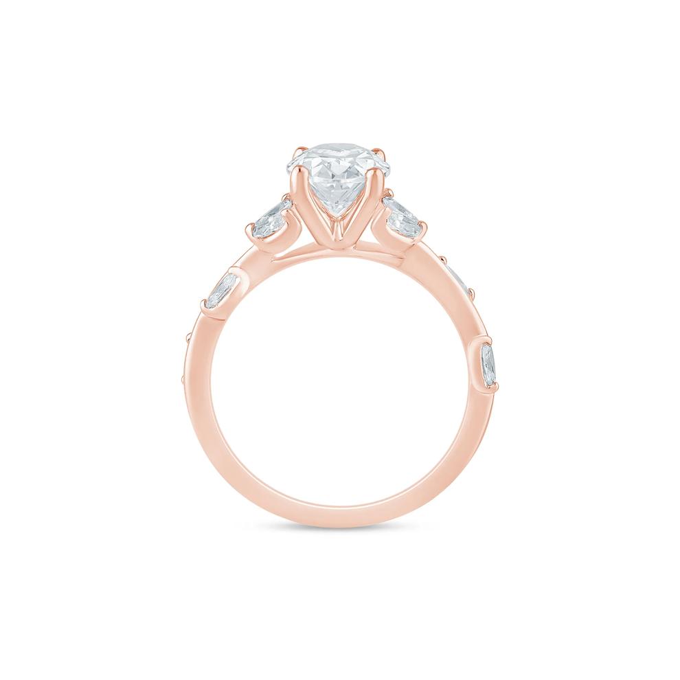 Oval Lab Grown Diamond Engagement Ring in 14K Rose and Yellow Gold (2 1/3 ct. tw.) – Image 2 of 3