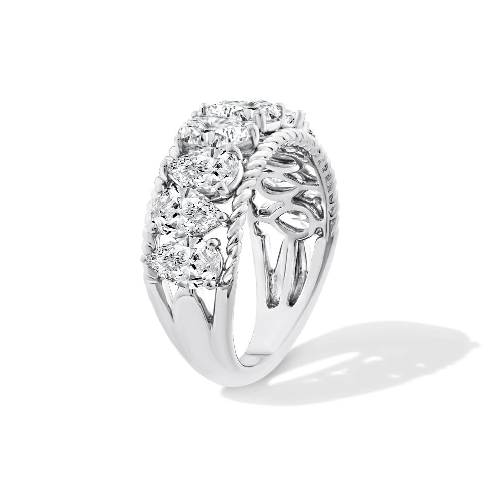 Lab Grown Diamond Alternating Pear-Shaped Anniversary Band in 10K White Gold (3 ct. tw.) – Image 3 of 4