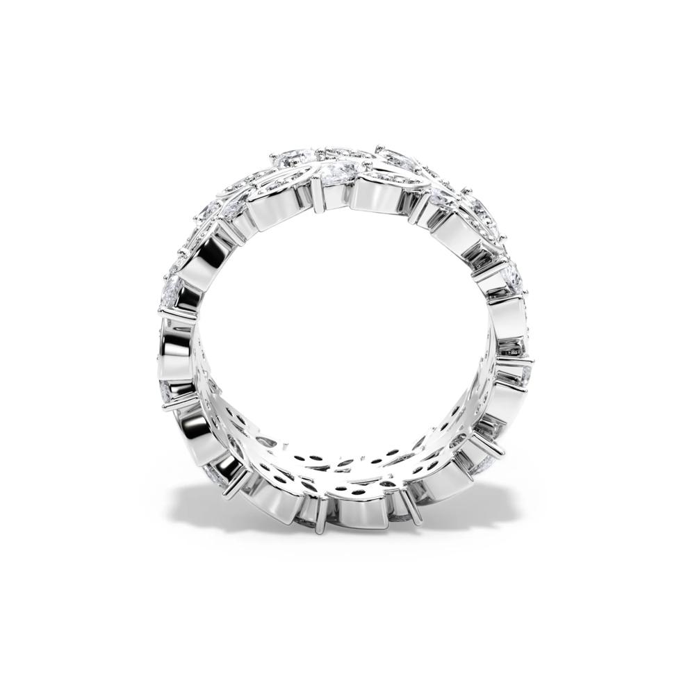Diamond Multi-Shape Floral Eternity Band in 14K White Gold (1 1/2 ct. tw.) – Image 2 of 4
