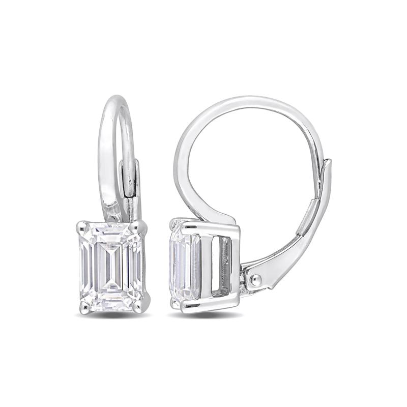 Lab-Created Moissanite Lever-Back Earrings in Sterling Silver (2 ct. dew) – Image 1 of 4