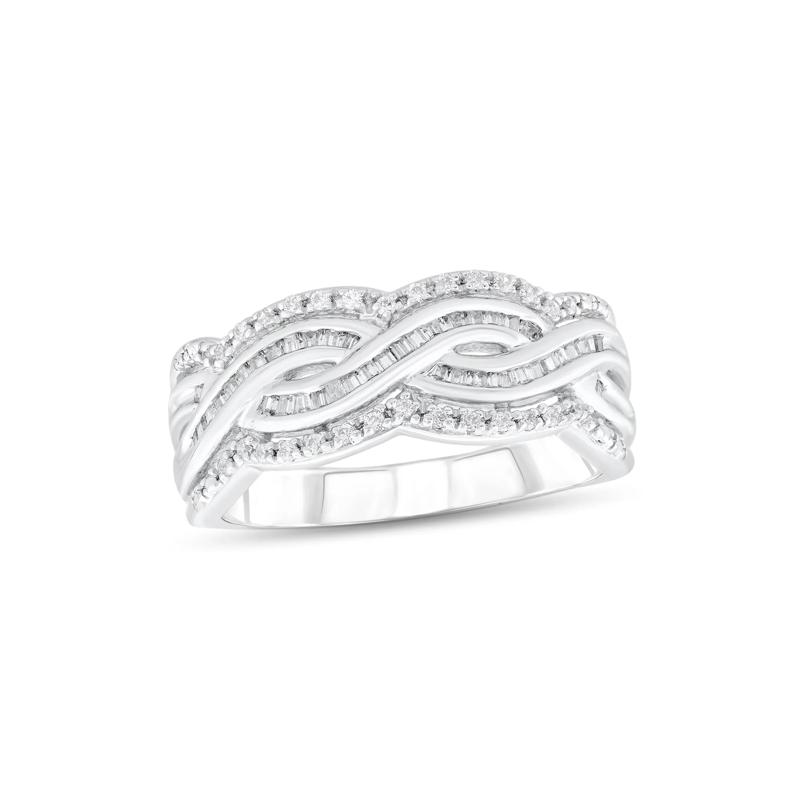 Braided Diamond Ring in Sterling Silver &#40;1/3 ct. tw.&#41; – Image 3 of 5