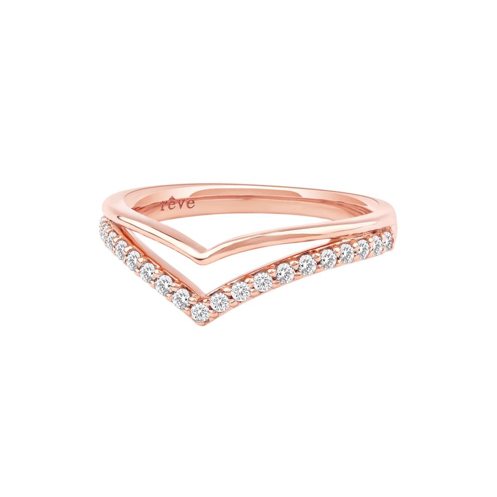 Archer Lab Grown Diamond Chevron Band in 14K Rose Gold (1/4 ct. tw.) – Image 5 of 5