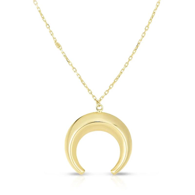 Polished Horn Necklace in 14K Yellow Gold – Image 1 of 3