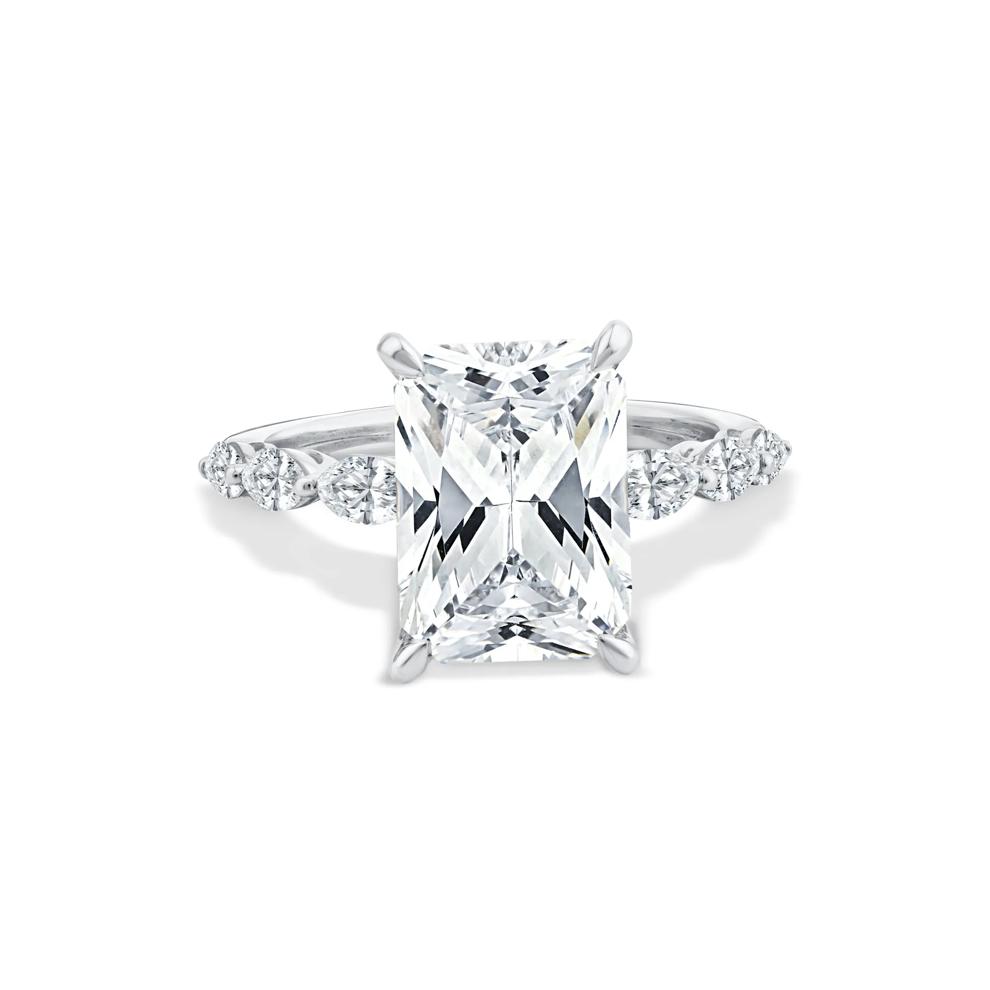 Lab Grown Diamond Radiant Center Engagement Ring in 14K White Gold (5 1/2 ct. tw.) – Image 1 of 4