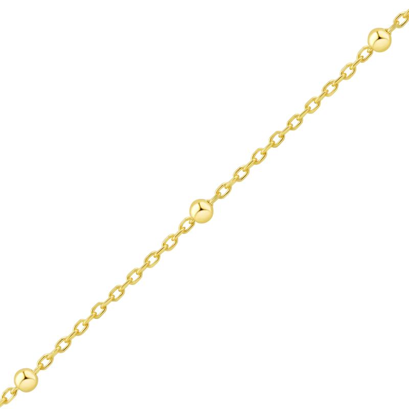 Beaded Station Necklace in 14K Yellow Gold, 17&quot; – Image 3 of 4