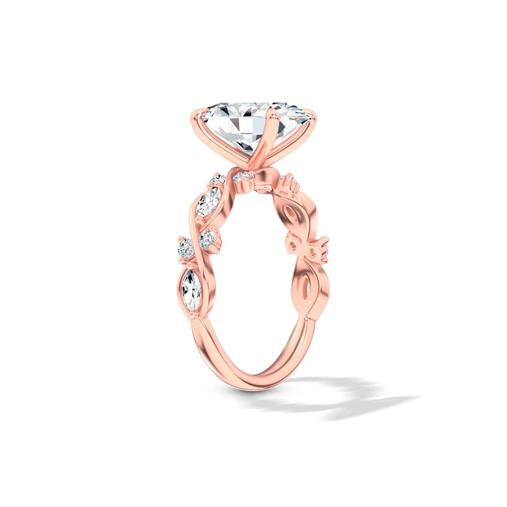 Lab Grown Diamond Oval Twist-Shank Engagement Ring in 14K Rose Gold (3 3/8 ct. tw.) – Image 3 of 4