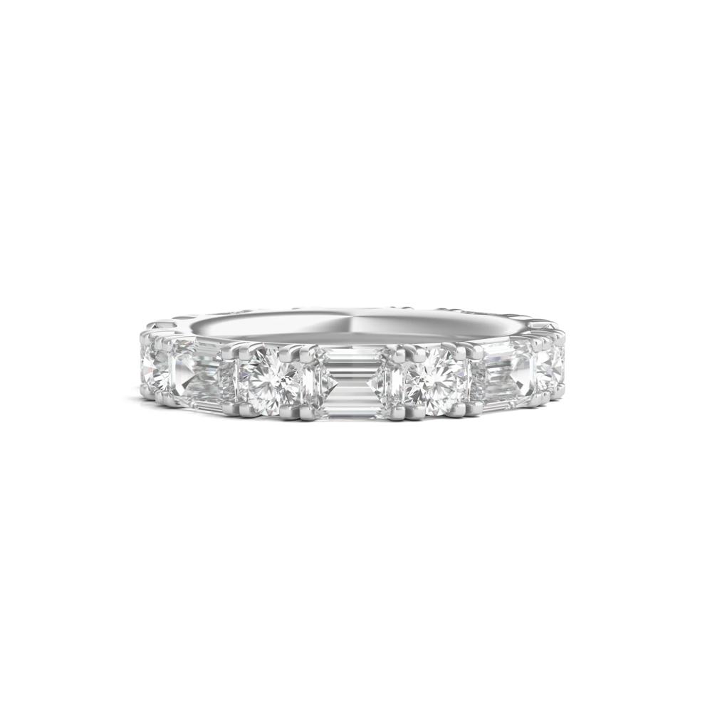 Round and Emerald-Cut Diamond Eternity Band in Platinum (5 ct. tw.) – Image 1 of 3