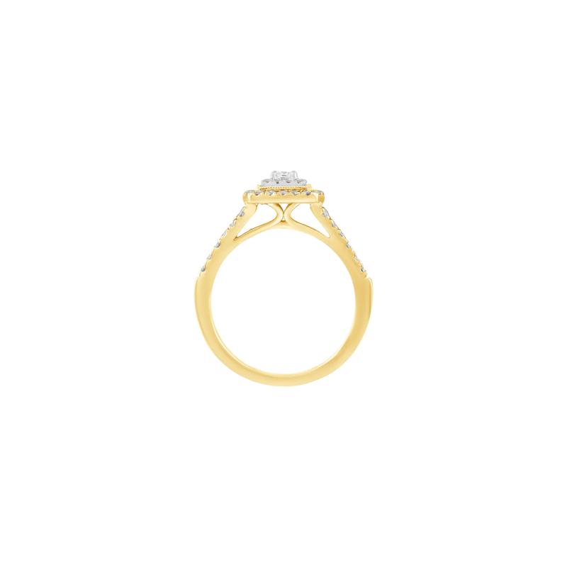 Princess-Cut Diamond Engagement Ring in 10K Yellow and White Gold &#40;1/2 ct. tw.&#41; – Image 2 of 3