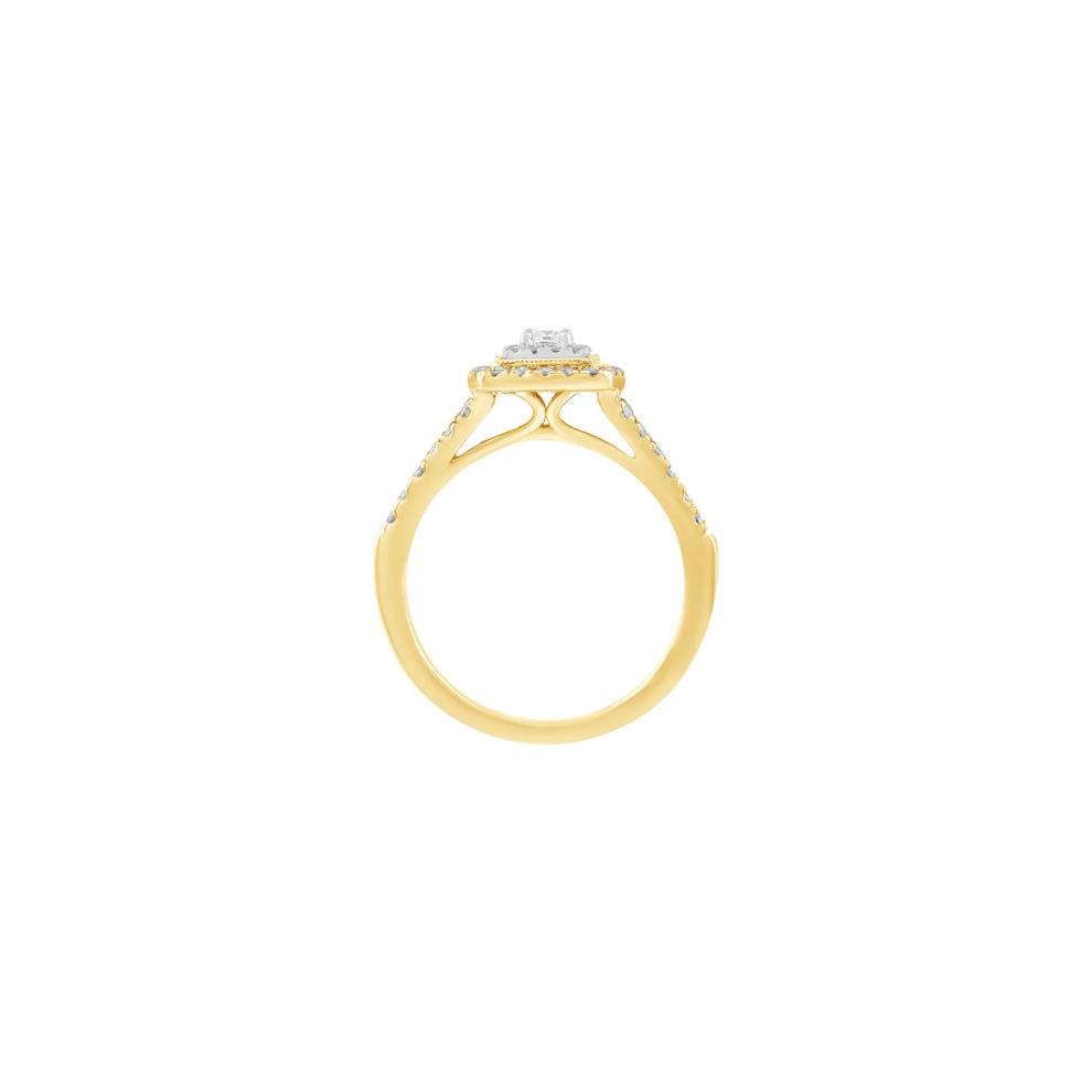 Princess-Cut Diamond Engagement Ring in 10K Yellow and White Gold (1/2 ct. tw.) – Image 2 of 3