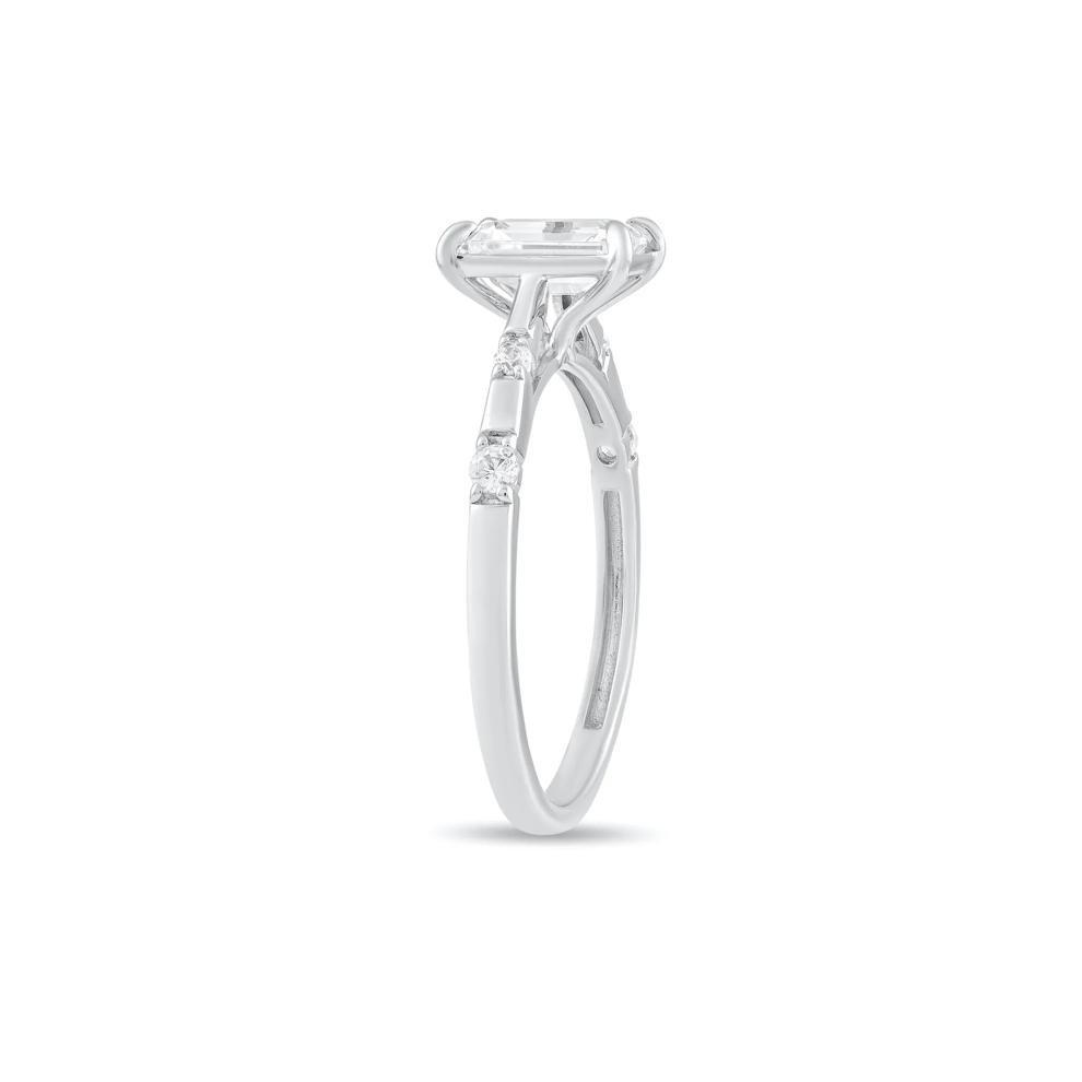 Lab Grown Diamond Radiant Center Engagement Ring in Platinum (1 ct. tw.) – Image 3 of 4
