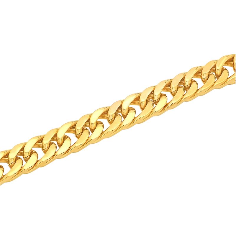 Curb Link Bracelet in Yellow Ion-Plated Stainless Steel, 10mm, 8.75&quot; – Image 2 of 3