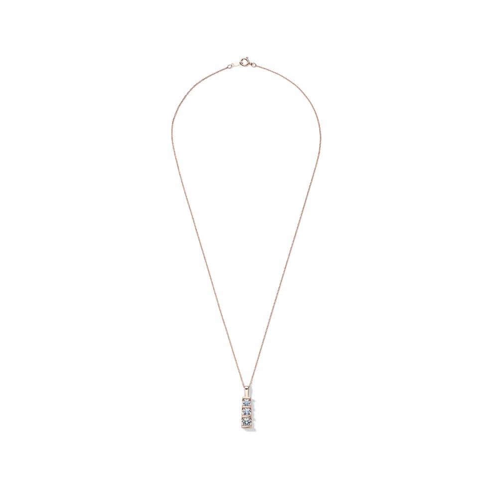 Lab Grown Diamond Three-Stone Pendant in 14K Rose Gold (1 ct. tw.) – Image 2 of 4