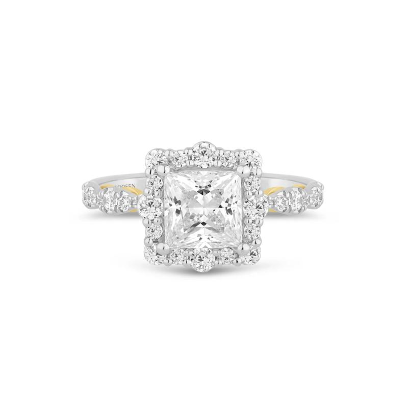 Lab Grown Diamond Princess-Cut Halo Engagement Ring in 14K White Gold &#40;2 3/4 ct. tw.&#41; – Image 1 of 3
