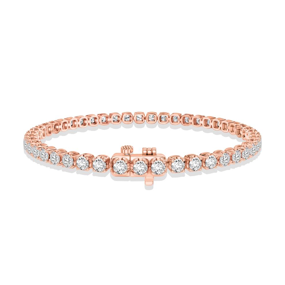 Lab Grown Diamond Tennis Bracelet in 14K Rose Gold (6 ct. tw.) – Image 2 of 2