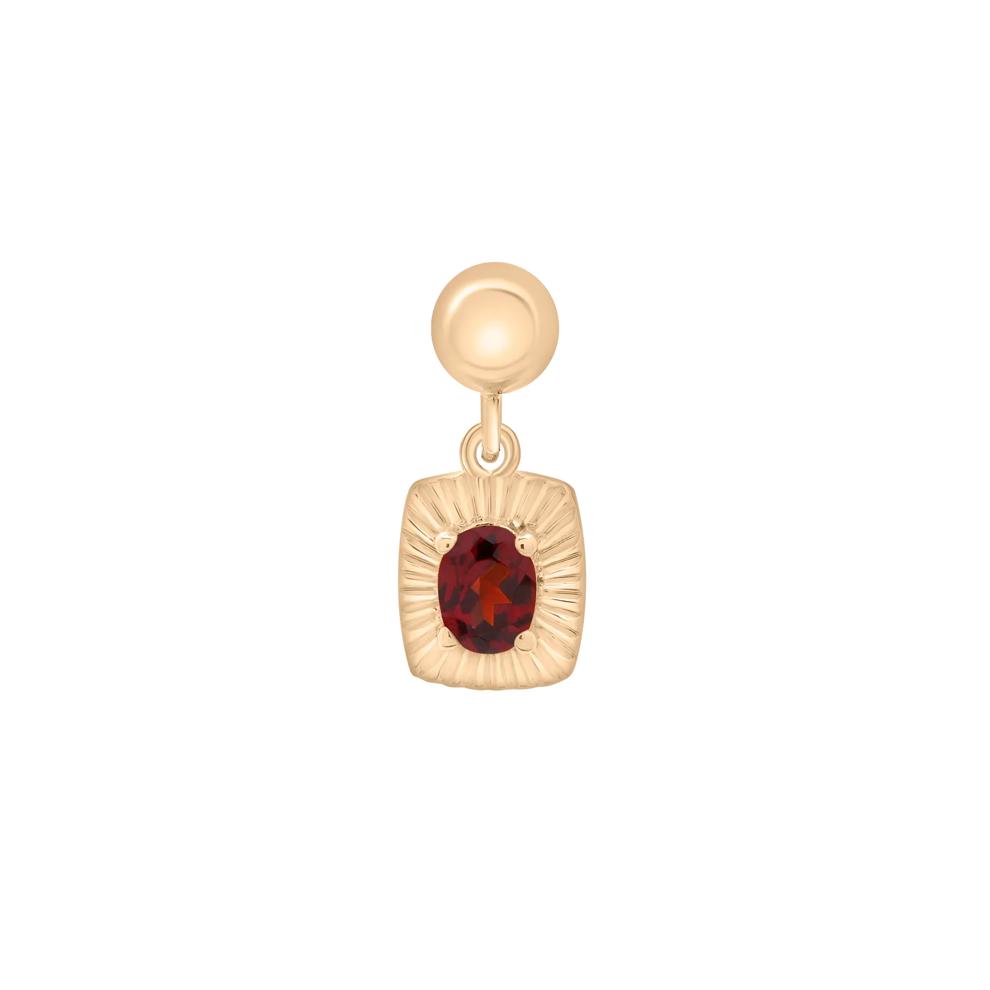 Garnet Medallion Birthstone Bead Charm in Vermeil – Image 1 of 3