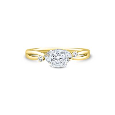 Lab Grown Diamond Promise Ring in 10K Yellow and White Gold (1/2 ct. tw.)
