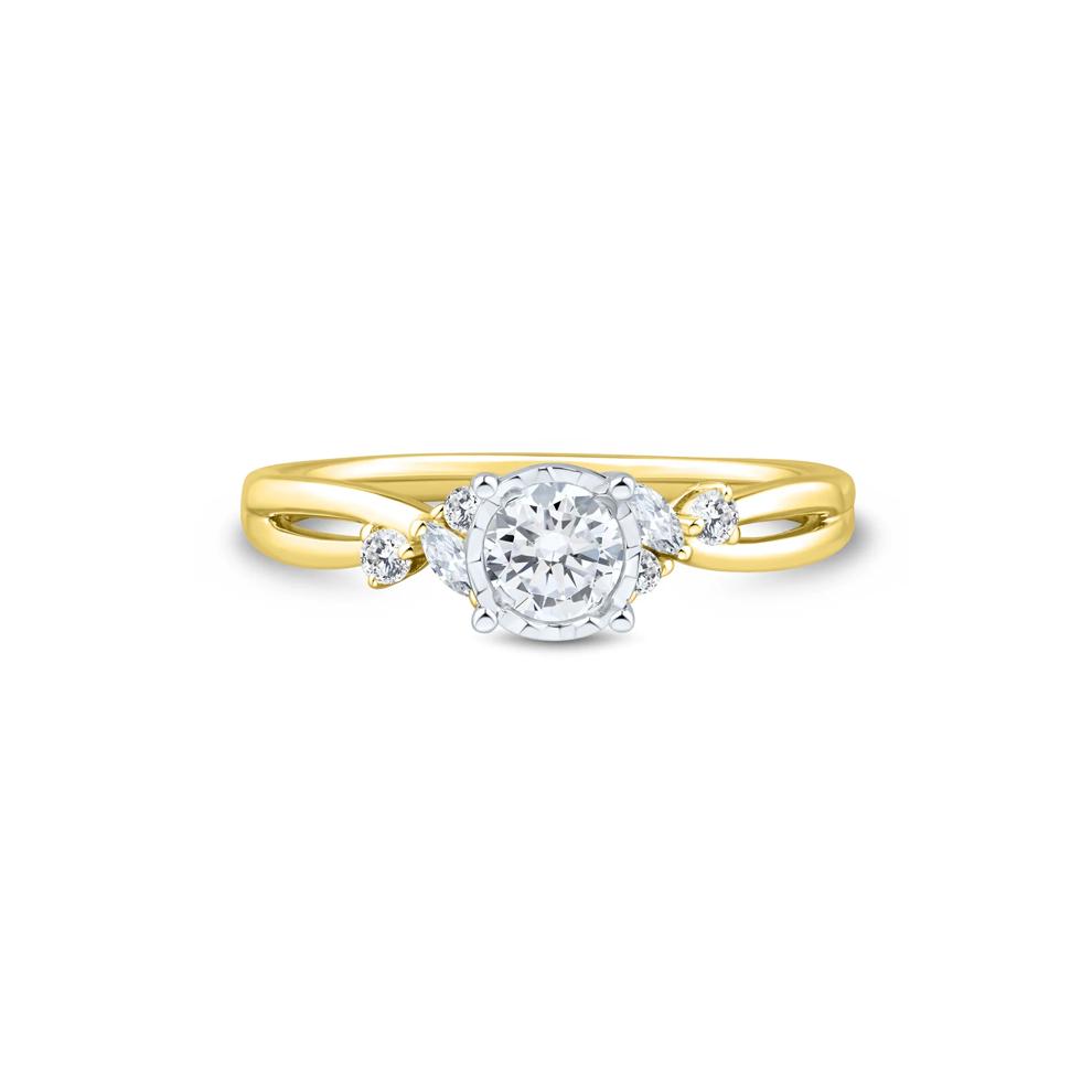 Lab Grown Diamond Promise Ring in 10K Yellow and White Gold (1/2 ct. tw.) – Image 1 of 3