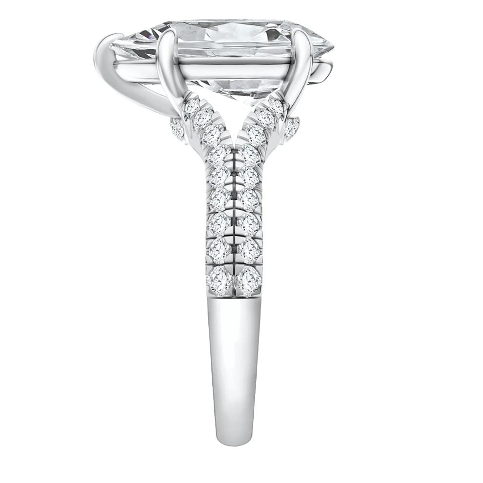 Zoe Lab Grown Diamond Pear-Shaped &amp; Round Engagement Ring in 14K White Gold (4 1/2 ct. tw.) – Image 3 of 5