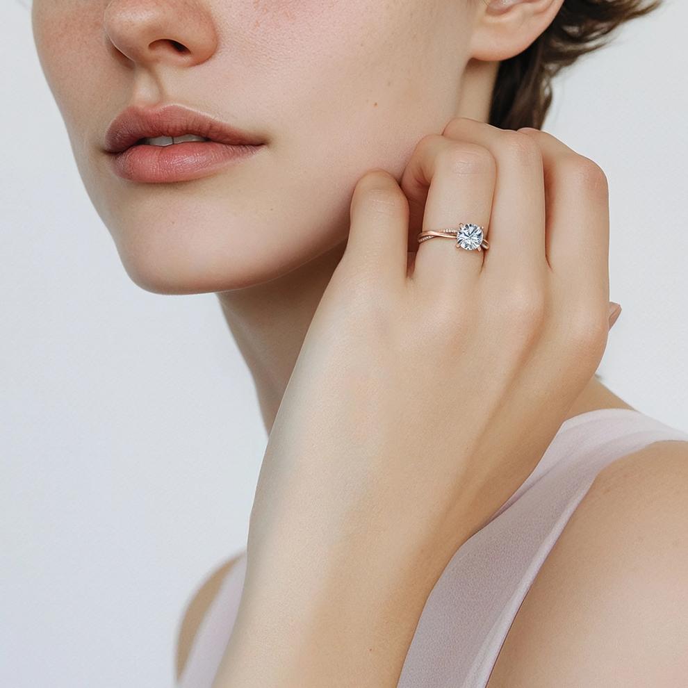 Lab Grown Diamond Engagement Ring in 14K Rose Gold (2 1/3 ct. tw.) – Image 4 of 4