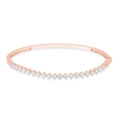 Lab Grown Diamond Prong-Set Bangle Bracelet in 10K Rose Gold (2 ct. tw.)