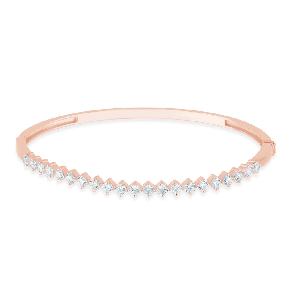 Lab Grown Diamond Prong-Set Bangle Bracelet in 10K Rose Gold (2 ct. tw.) – Image 1 of 2