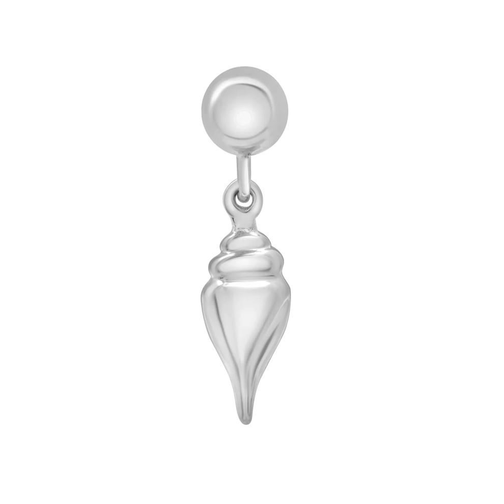 Conch Shell Bead Charm in Sterling Silver – Image 1 of 3